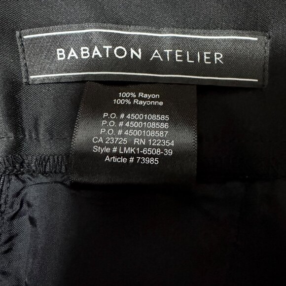 NWT Aritzia Babaton Atelier Black Satin Conan Pant Women's Size 6 - Picture 7 of 10